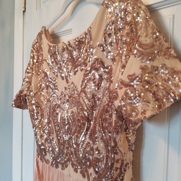 Long light pink evening dress size 14 - Picture 4 of 4